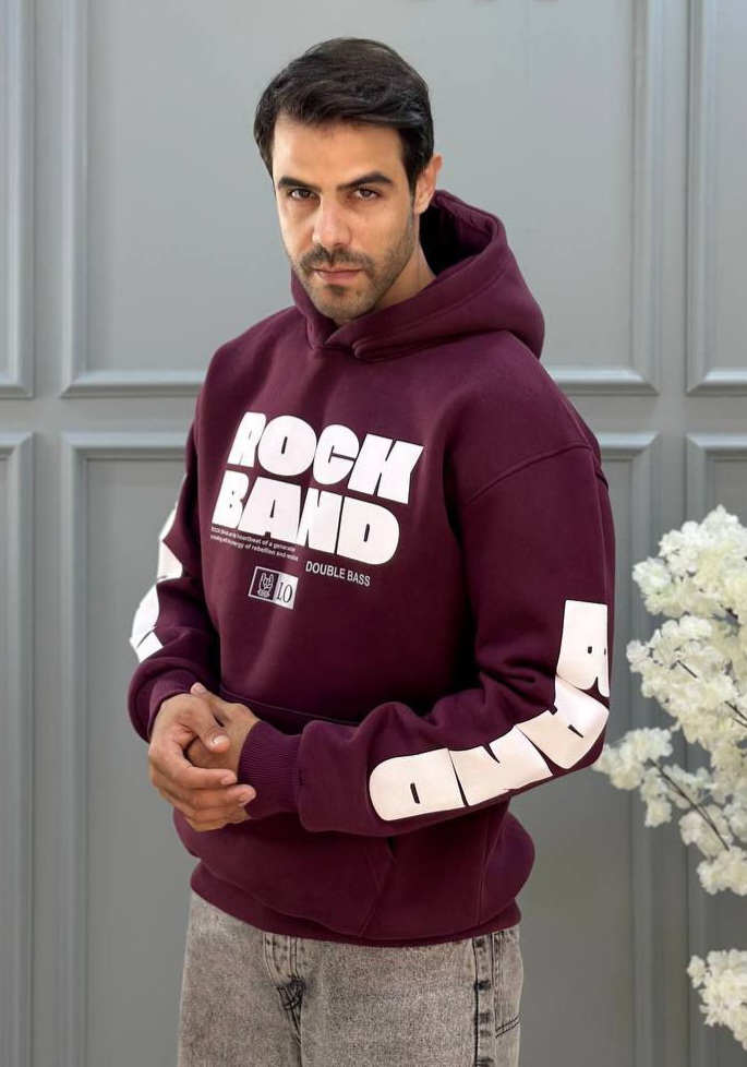 Rock bordeaux hoodie - Image 2