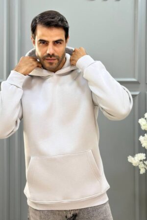Grey plain hoodie