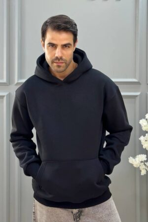 Black plain hoodie