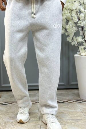 grey wide-leg sweatpant