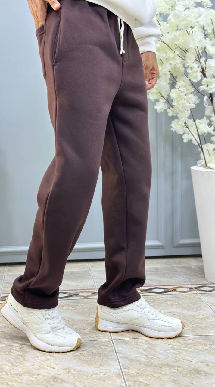 brown wide-leg sweatpant - Image 2