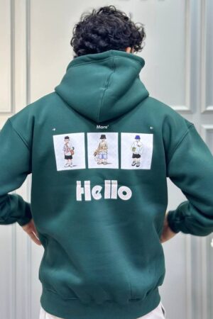 Green  Hello hoodie